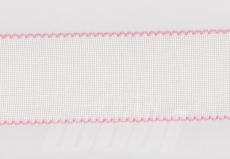 1,1 m Aidaband wei mit rosa Rand, 8 cm breit