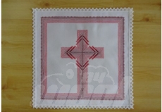 Weihkorbdecke handgestickt: Kreuz 1