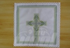 Weihkorbdecke handgestickt: Kreuz 2