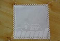 Kissenplatte zum Besticken: Z�hlstoff wollwei� 26,5 cm x 26,5 cm