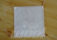 Kissenplatte zum Besticken: Aidastoff wollwei� 27 cm x 27 cm