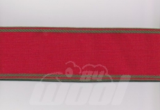 2,20 m Leinenband in rot  mit grnen Rand, 7 cm breit