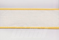1,9 m Leinenband wollwei mit gelben Rand, 7,3 cm breit