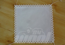 Kissenplatte zum Besticken: Z�hlstoff wollwei� 25,5 cm x 25,5 cm