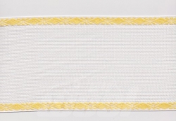 2 m Aidaband wei mit gelben Rand, 12 cm breit